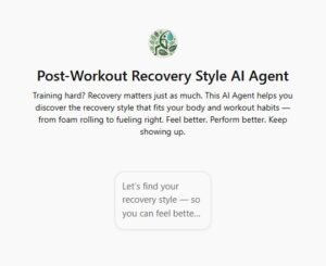 Post-Workout Recovery Style AI Agent