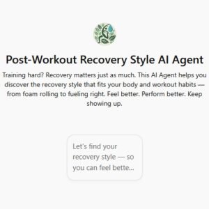 Post-Workout Recovery Style AI Agent