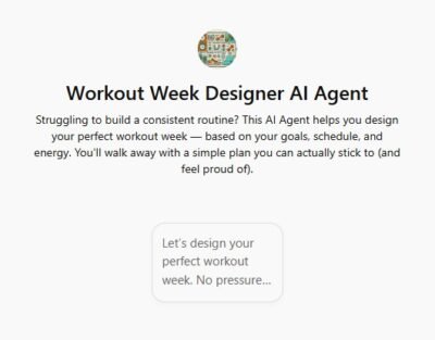 Workout Week Designer AI Agent